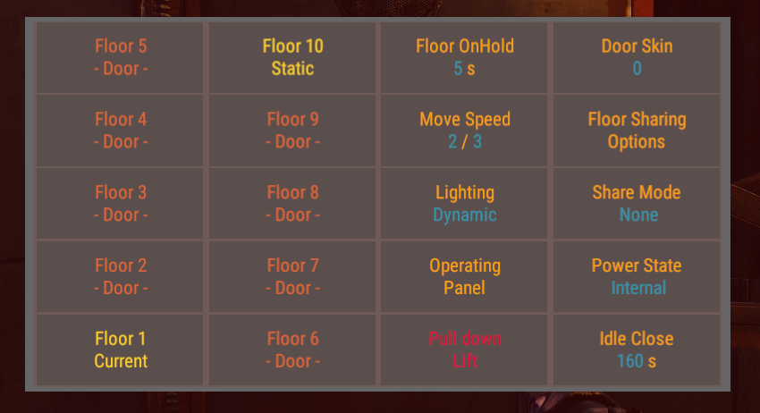UpLiftEd lift settings UI